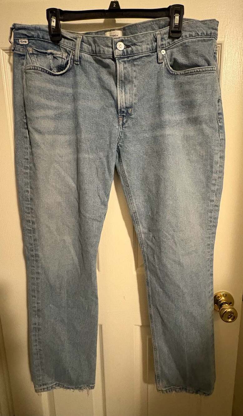 Citizens of Humanity Light Wash Distressed Straight Leg Jeans